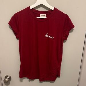 Zadig & Voltaire Red Amour Short Sleeve Tee